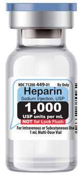 Heparin Sodium Injection, USP 1,000 USP units per 1 mL MDV